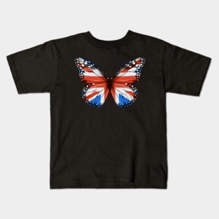 British Flag  Butterfly - Gift for British From Great Britain Kids T-Shirt